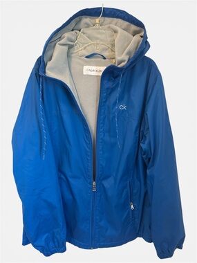 Calvin Klein Royal Blue Hooded Windbreaker Jacket